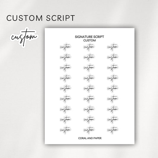 Custom Script Planner Stickers
