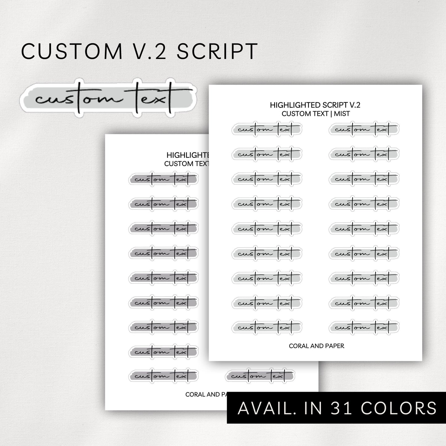 Custom Highlighted V2 Script Planner Stickers