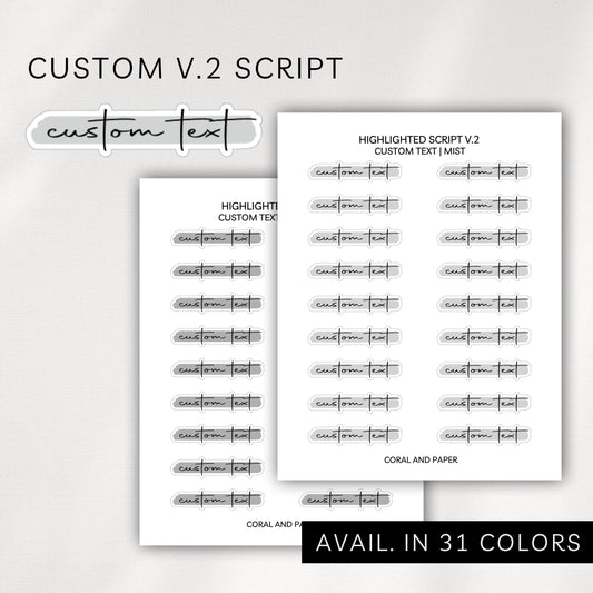 Custom Highlighted V2 Script Planner Stickers