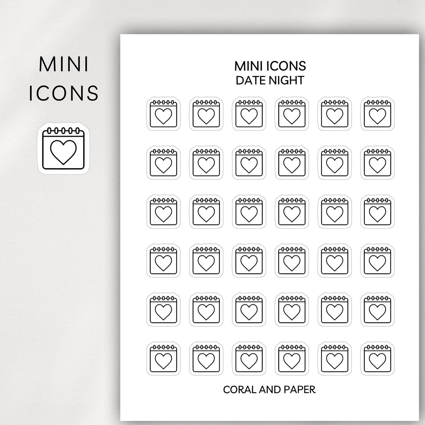 Date Night Mini Icons - Planner Stickers