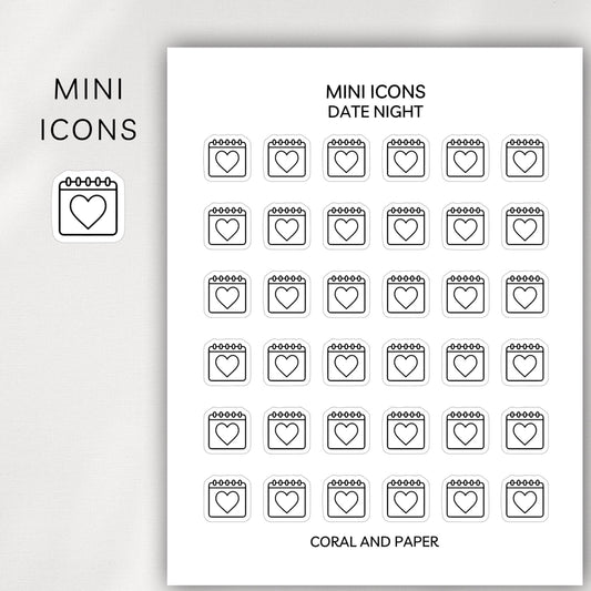 Date Night Mini Icons - Planner Stickers