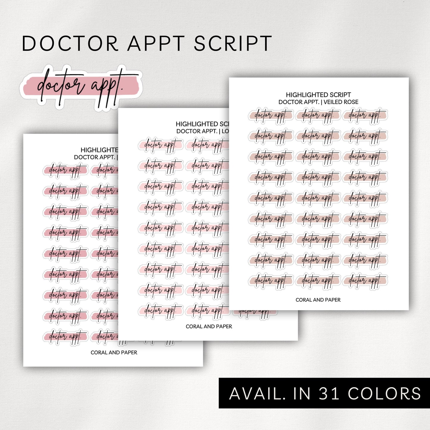 Doctor Appointment Highlighted Script Stickers