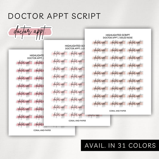 Doctor Appointment Highlighted Script Stickers