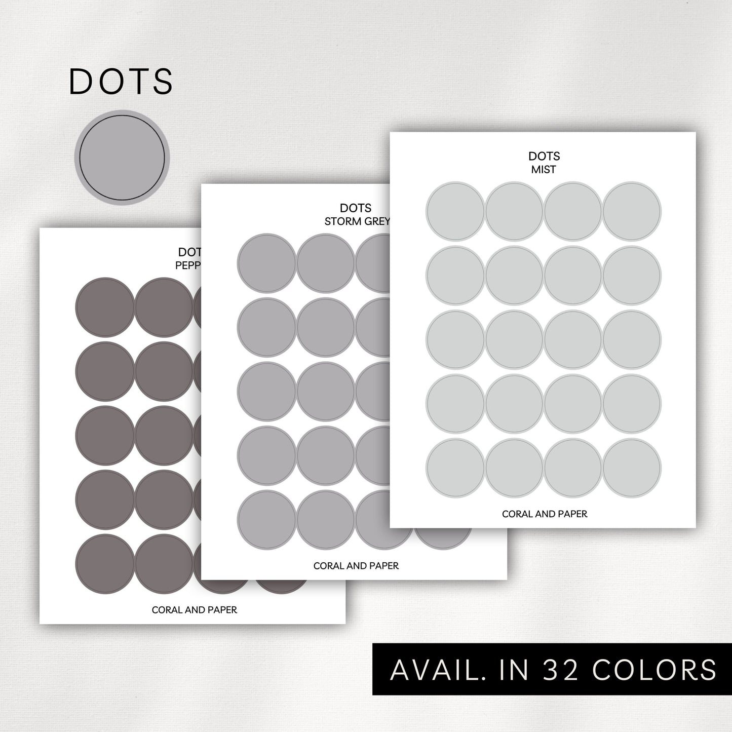 Dot Stickers – Transparent Planner Dots (0.64”)