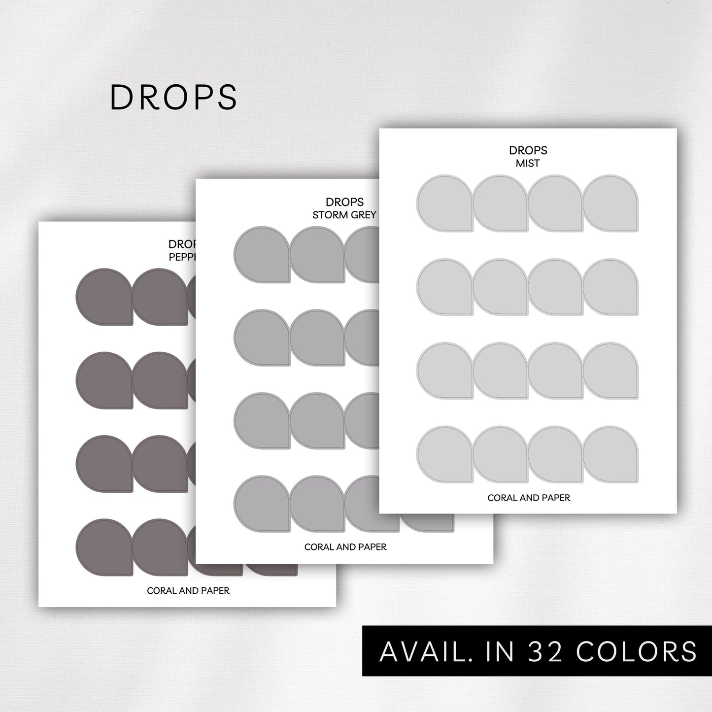 Drops Stickers – Transparent Planner Drops (0.64”)