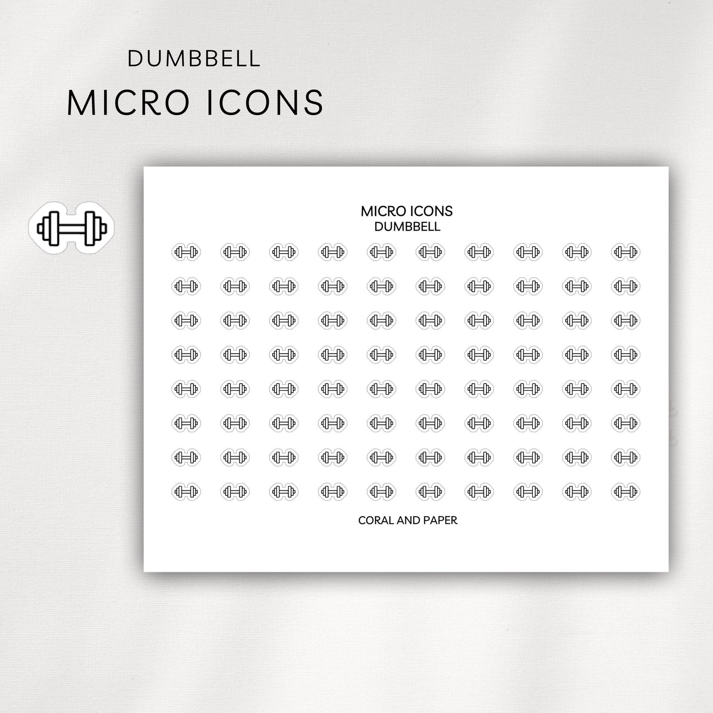 Dumbbell Micro Icons - Planner Stickers