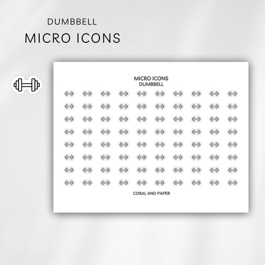 Dumbbell Micro Icons - Planner Stickers