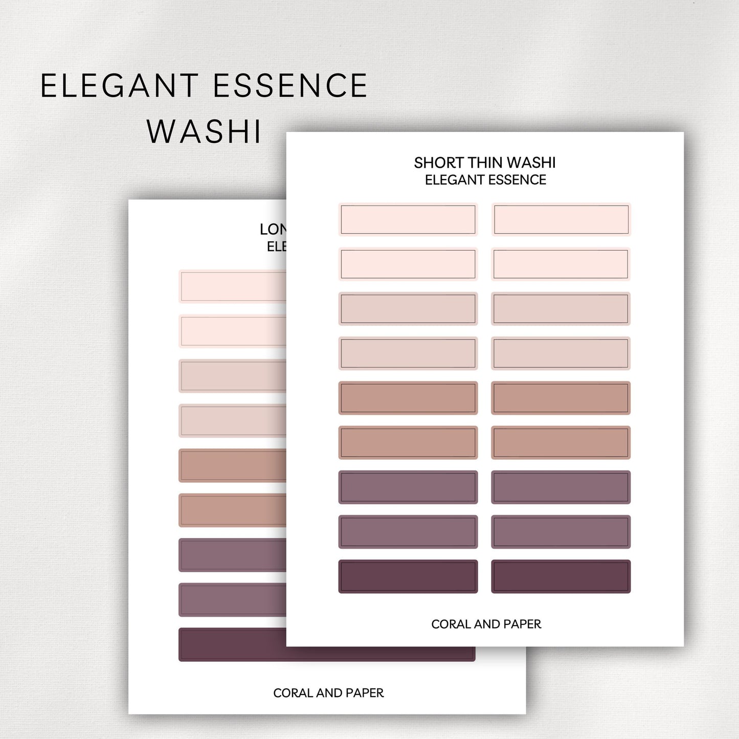 Elegant Essence Washi Planner Stickers | Minimal Functional Washi