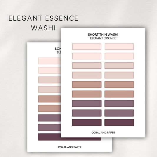 Elegant Essence Washi Planner Stickers | Minimal Functional Washi