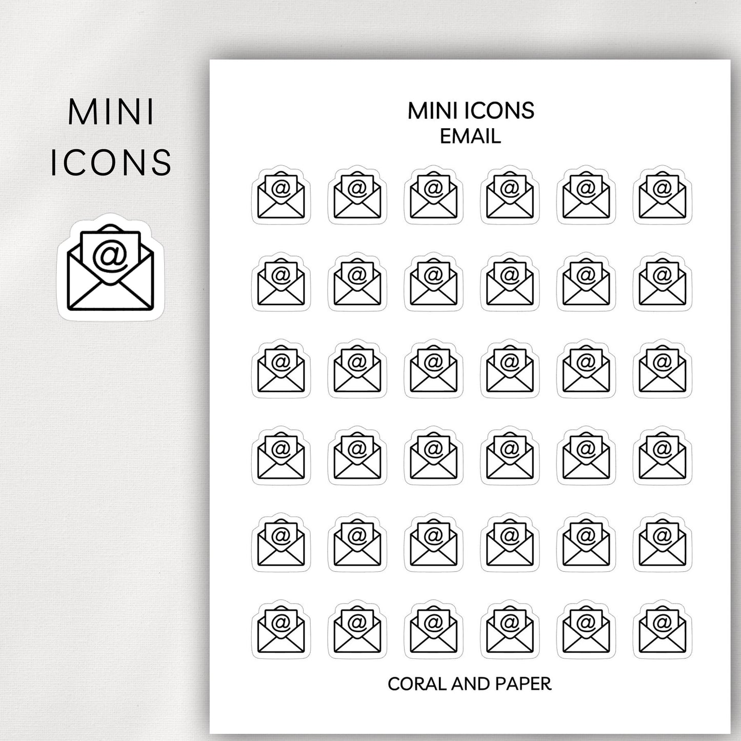 Email Mini Icons - Planner Stickers