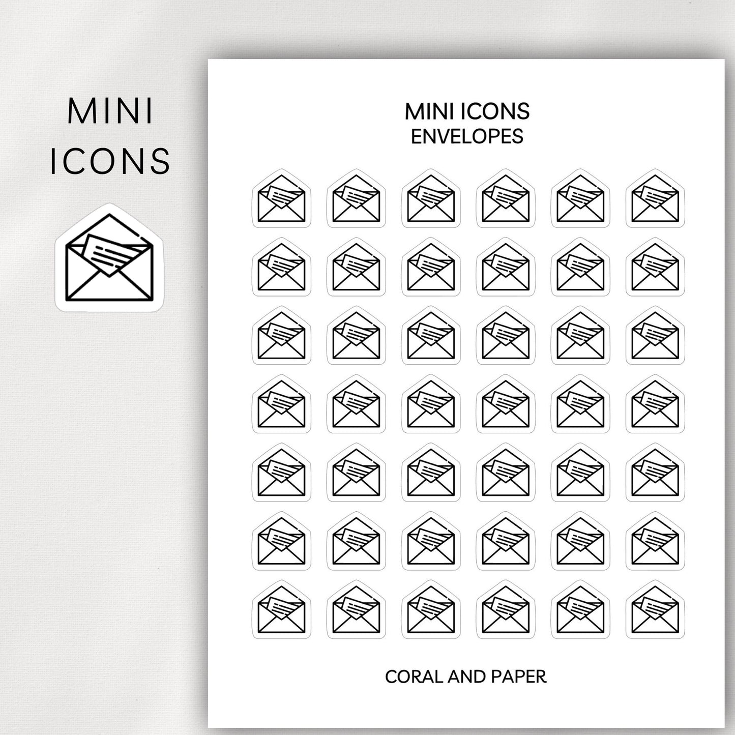 Envelope Mini Icons - Planner Stickers