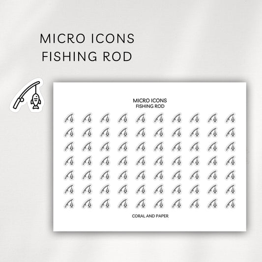 Fishing Rod Micro Icons - Planner Stickers