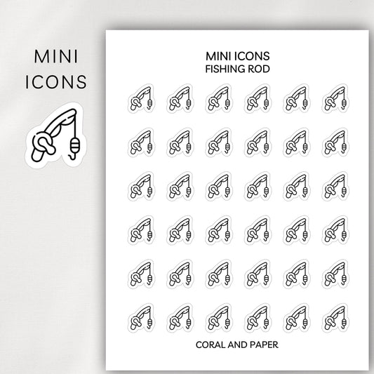 Fishing Rod Mini Icons - Planner Stickers