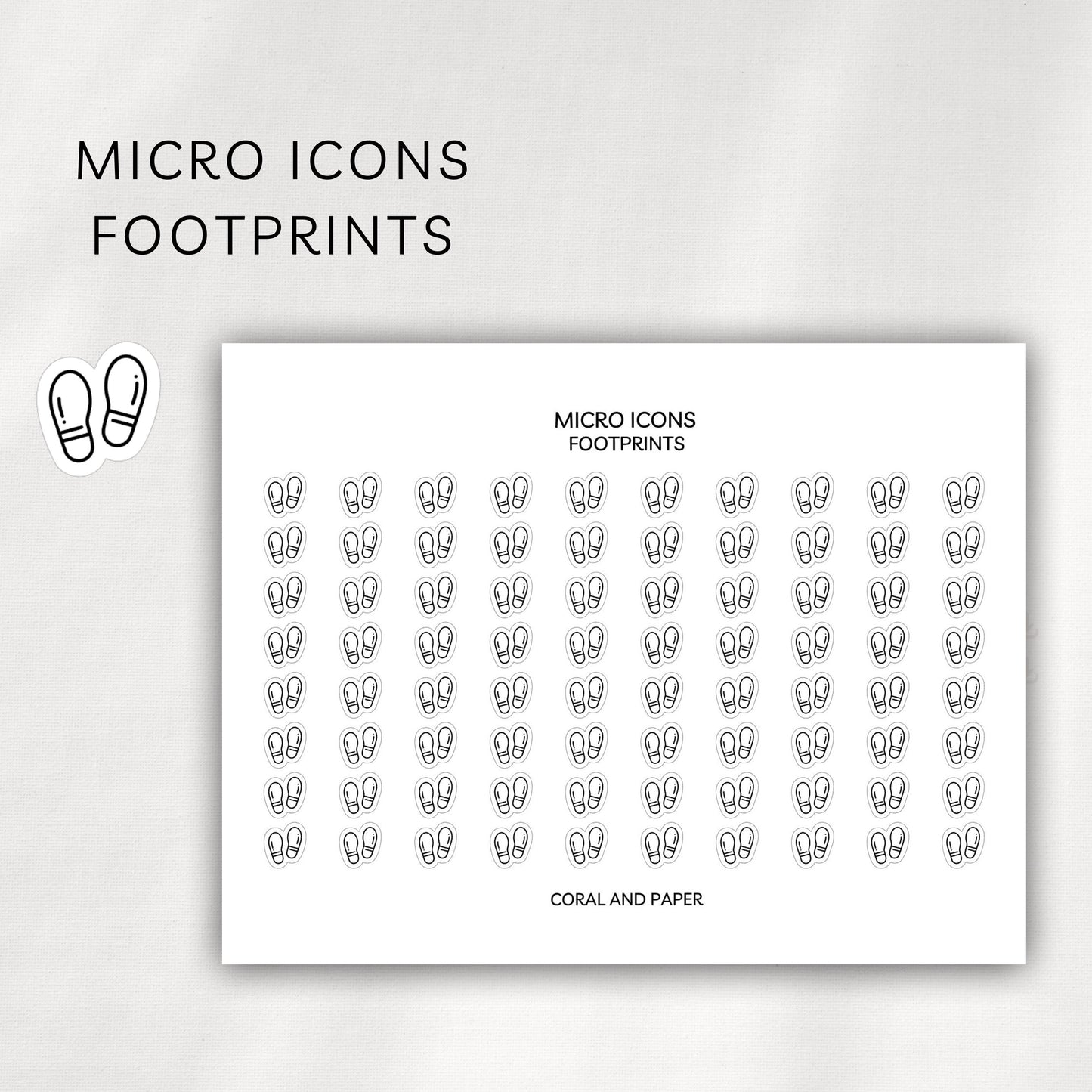 Footprints Micro Icons - Planner Stickers