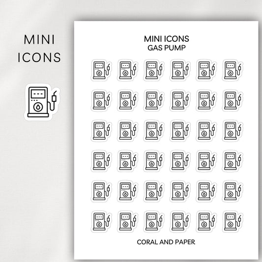 Gas Pump Mini Icons - Planner Stickers