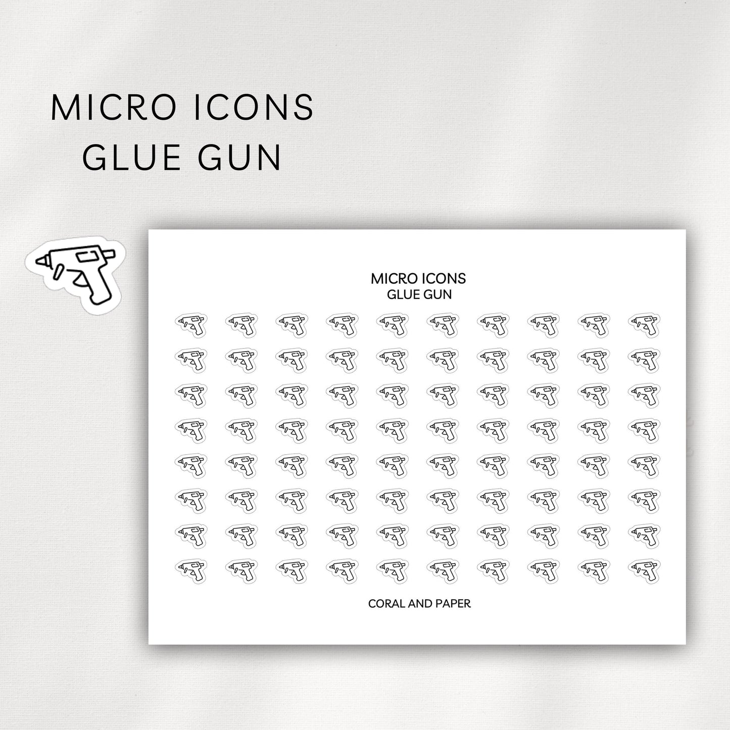 Glue Gun Micro Icons - Planner Stickers