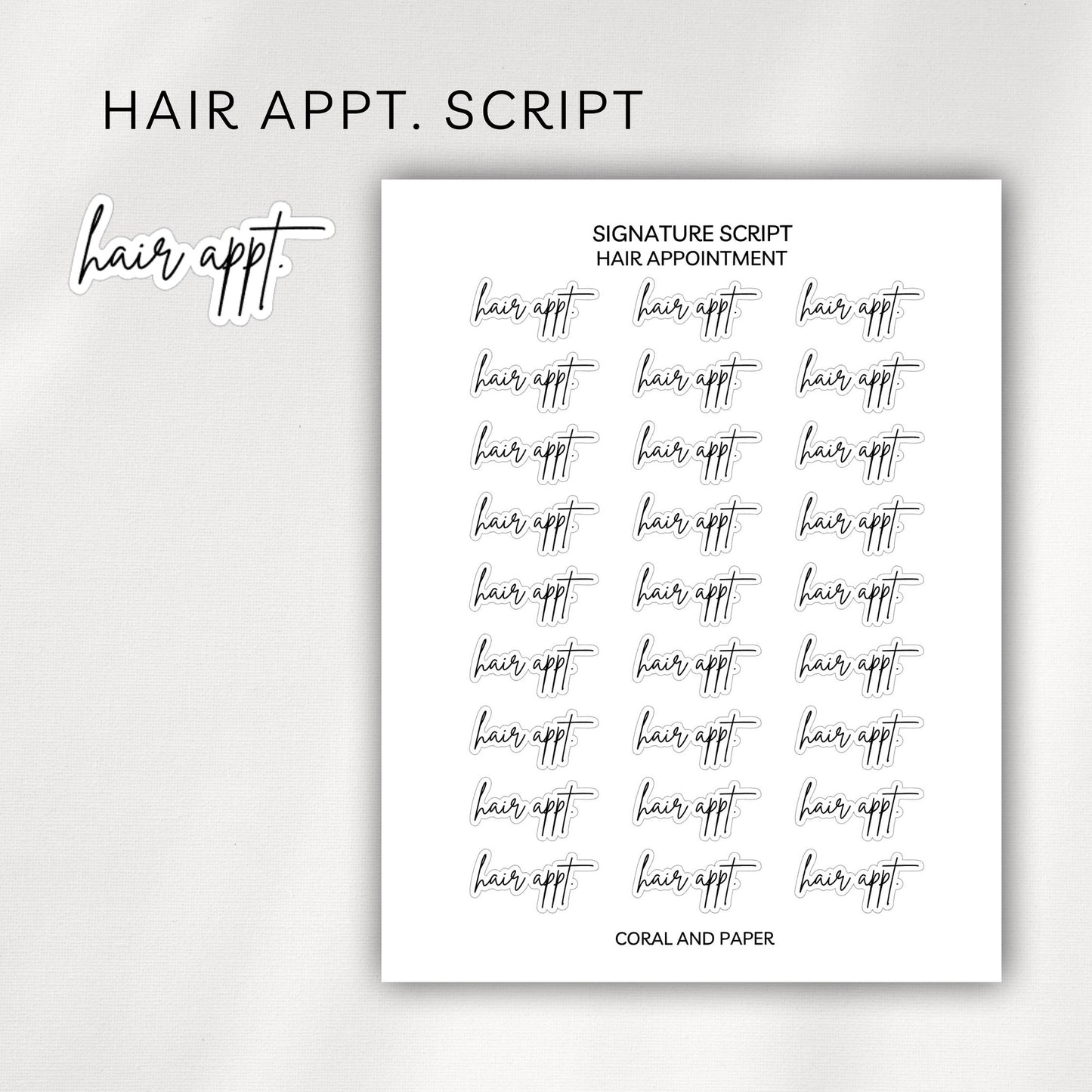 Hair Appointment - Script Stickers