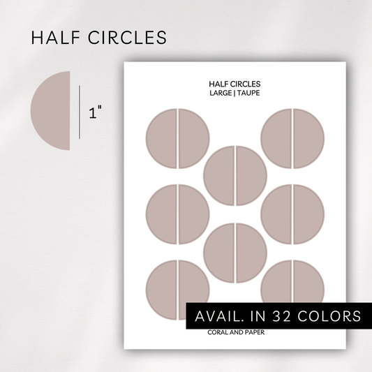 Large Half Circles Stickers – Transparent (1.00”)