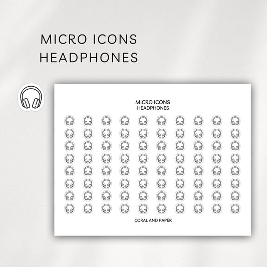 Headphones Micro Icons - Planner Stickers