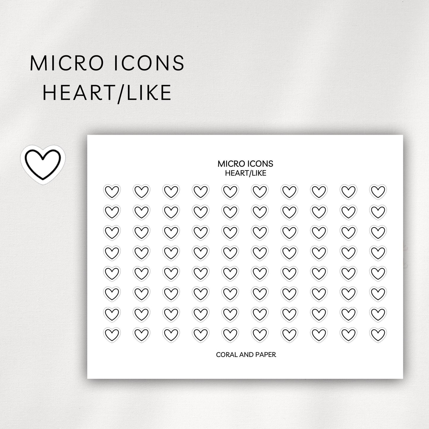 Heart Micro Icons - Planner Stickers