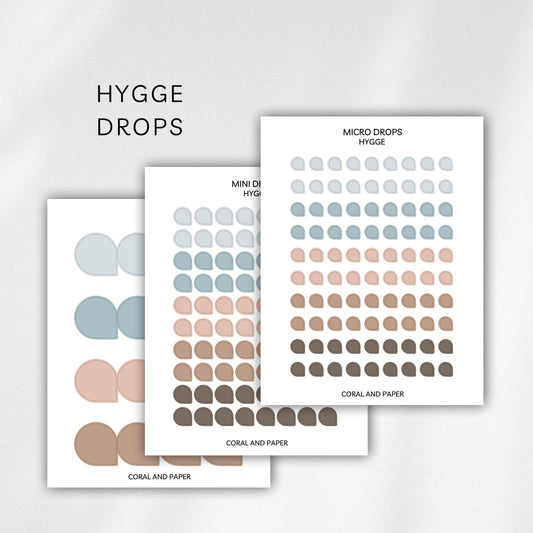Hygge Drops Planner Stickers | Minimal Functional Drop Stickers