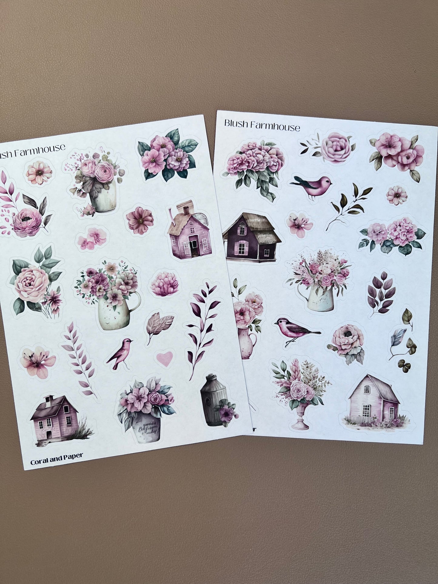 BLUSH FARM HOUSE | Planner Stickers | Deco Stickers | Scrapbook Decoration | Journaling Stickers | Diary Stickers | Hobonichi Stickers