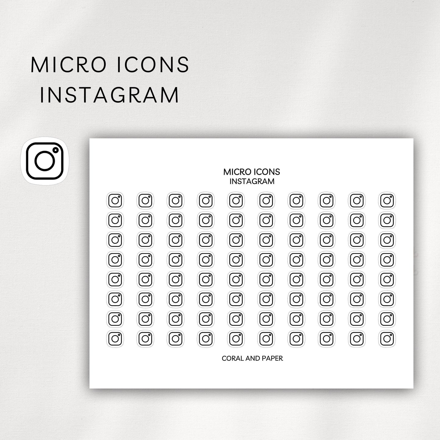Instagram Micro Icons - Planner Stickers