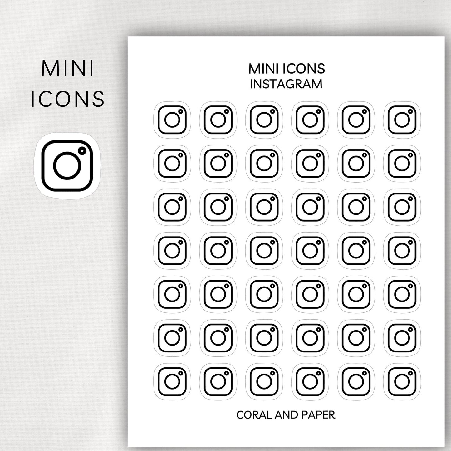 Instagram Mini Icons - Planner Stickers