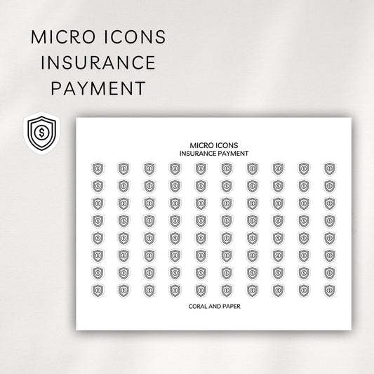 Insurance Payment Micro Icons - Planner Stickers