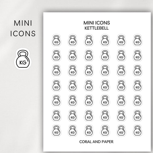 Kettlebell Mini Icons - Planner Stickers