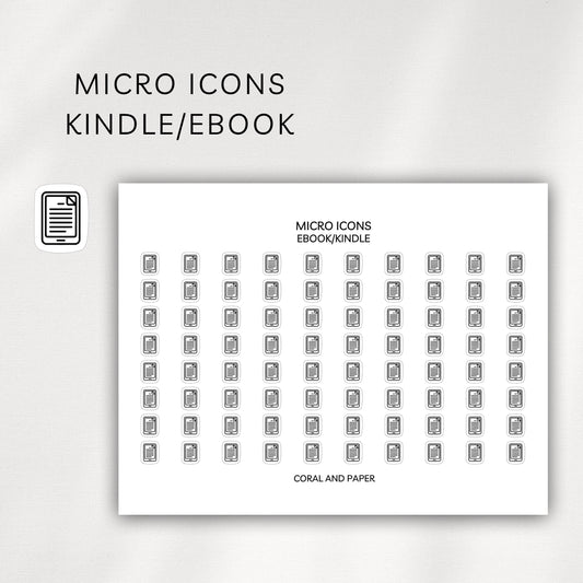 Kindle/ebook Micro Icons - Planner Stickers