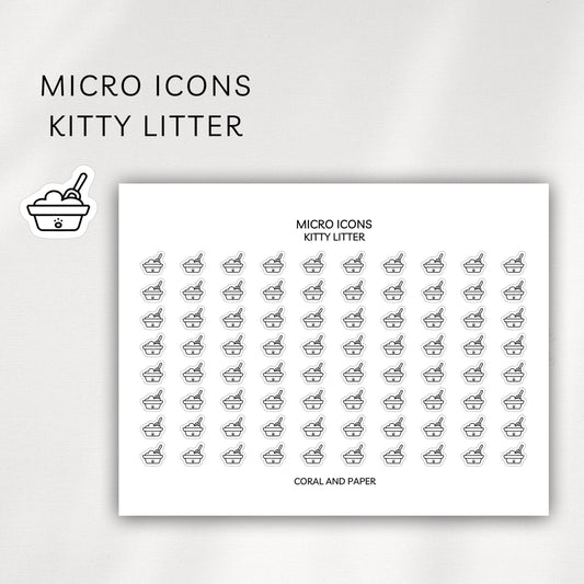 Kitty Litter Micro Icons - Planner Stickers