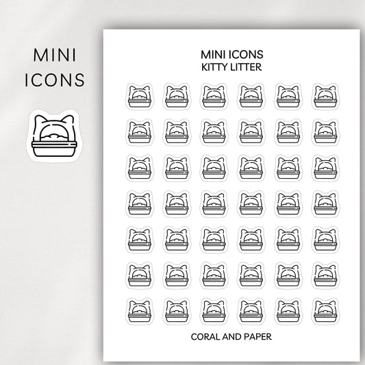 Kitty Litter Mini Icons - Planner Stickers