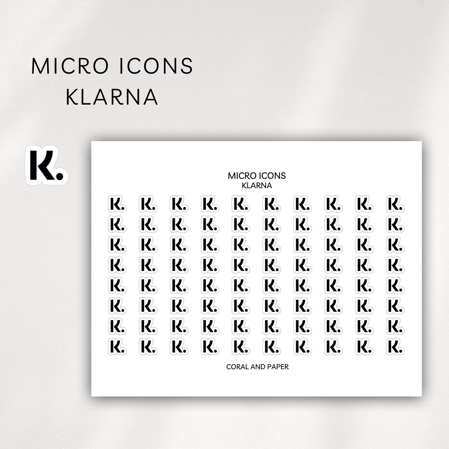 Klarna Micro Icons - Planner Stickers