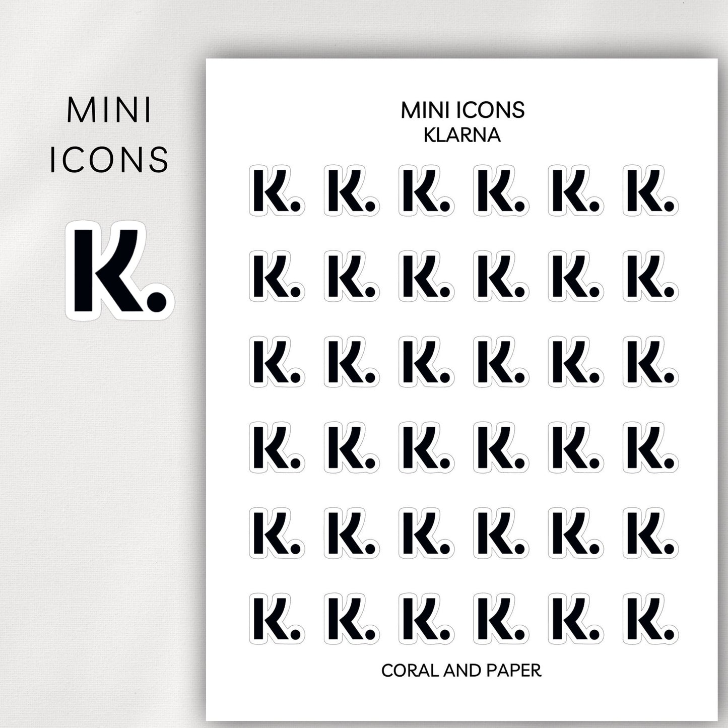 Klarna Mini Icons - Planner Stickers