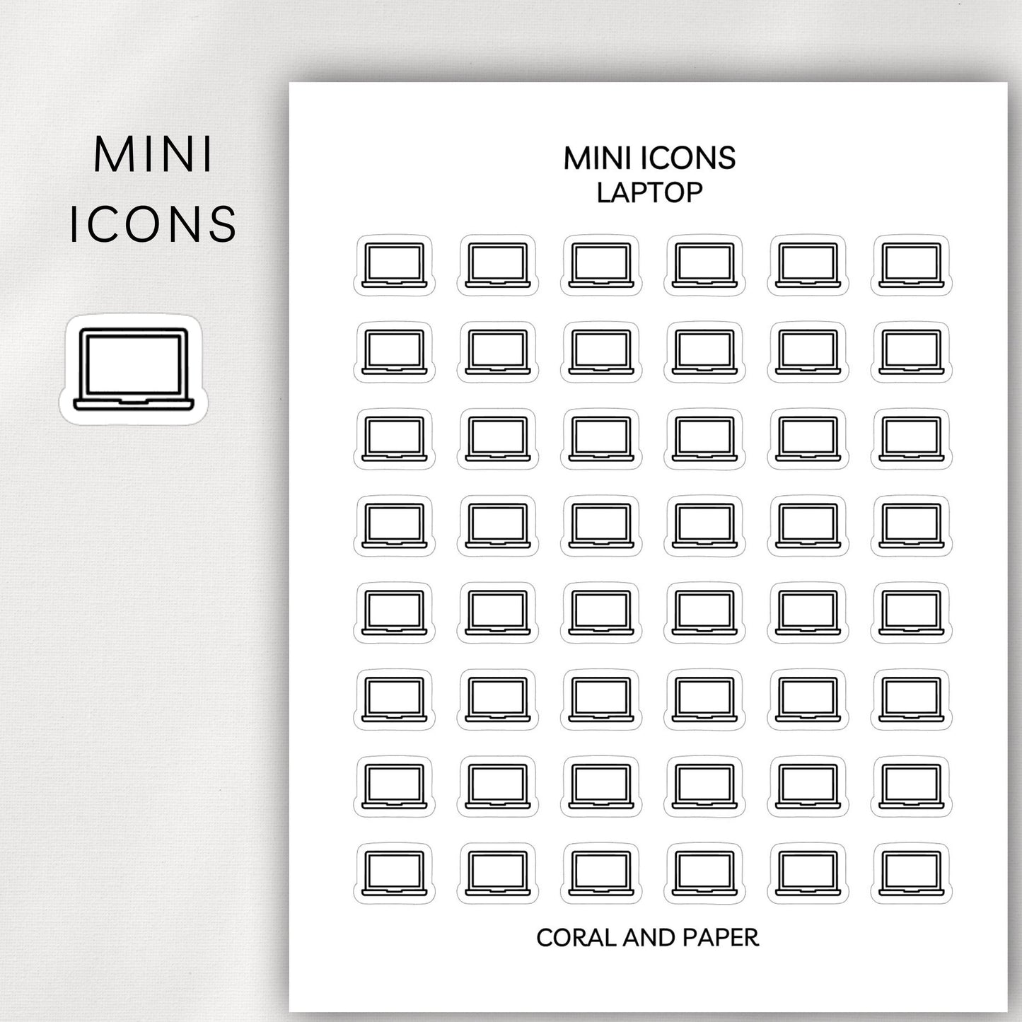 Laptop Mini Icons - Planner Stickers