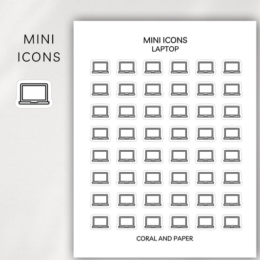 Laptop Mini Icons - Planner Stickers