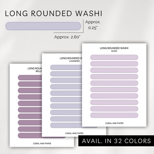 Long Round Washi Strips – Minimal Transparent Planner Stickers