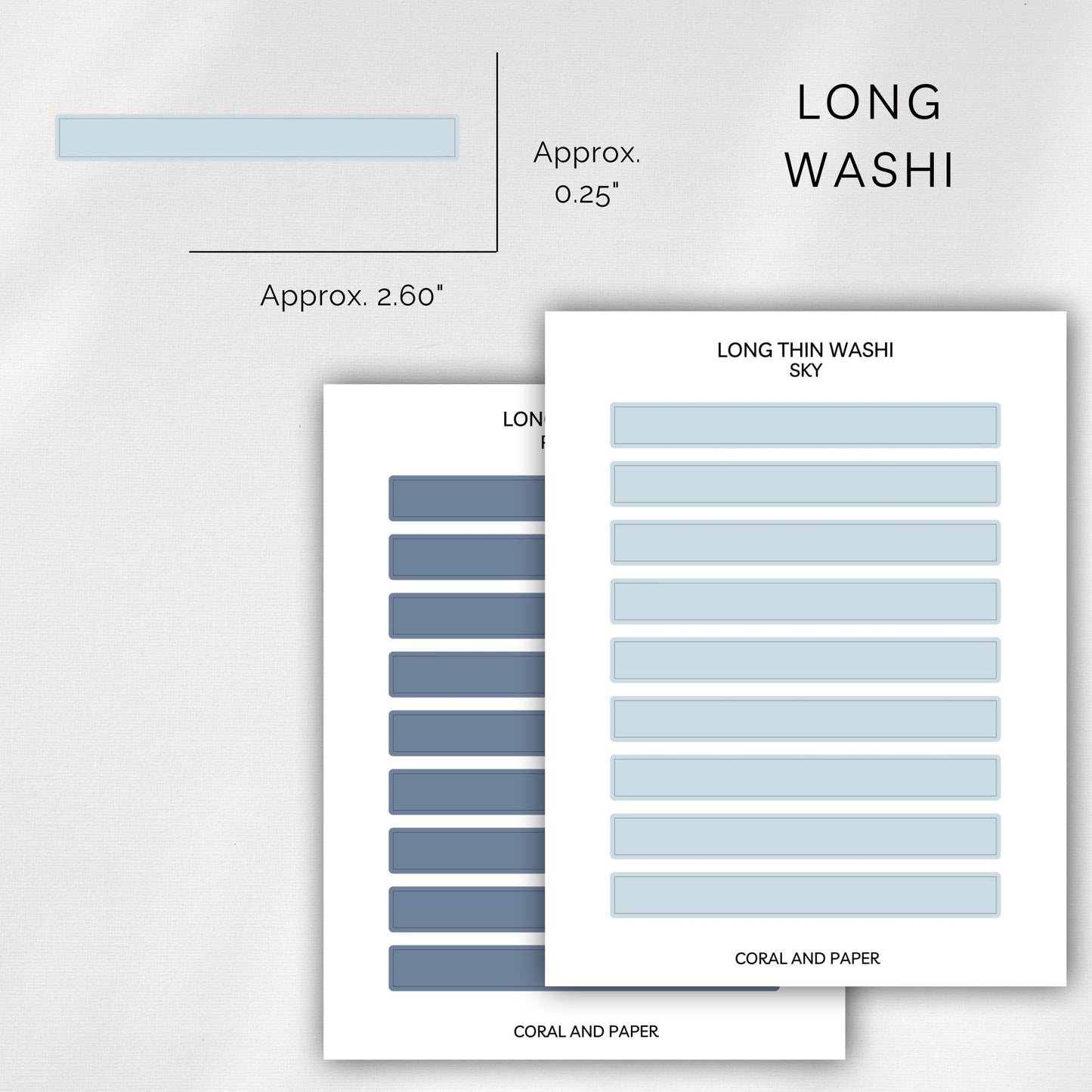 Long Washi Strips – Minimal Transparent Planner Stickers