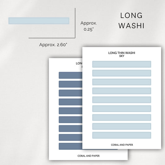 Long Washi Strips – Minimal Transparent Planner Stickers