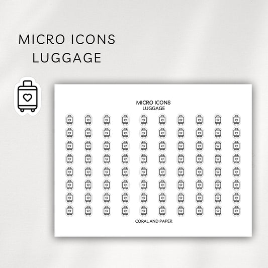 Luggage / Suitcase Micro Icons - Planner Stickers