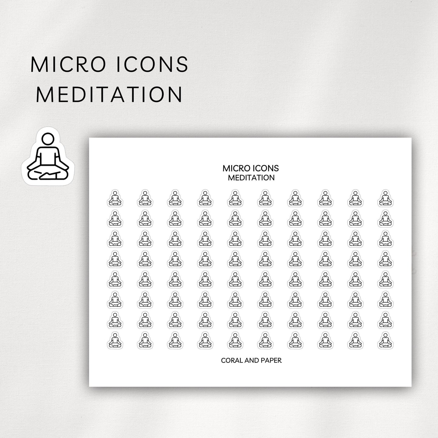 Meditation Micro Icons - Planner Stickers