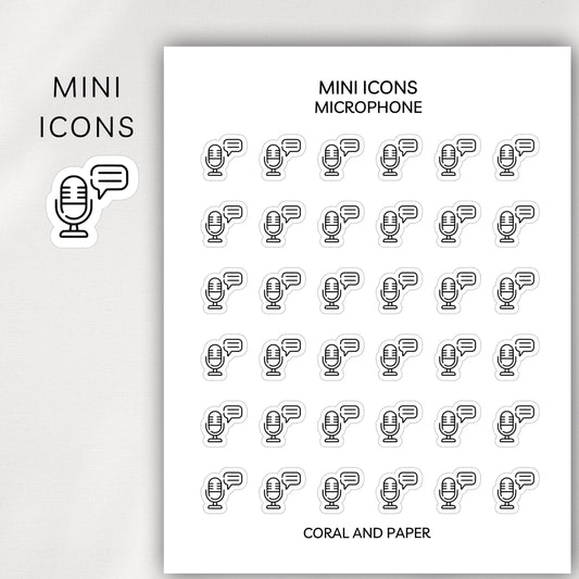 Microphone Mini Icons - Planner Stickers