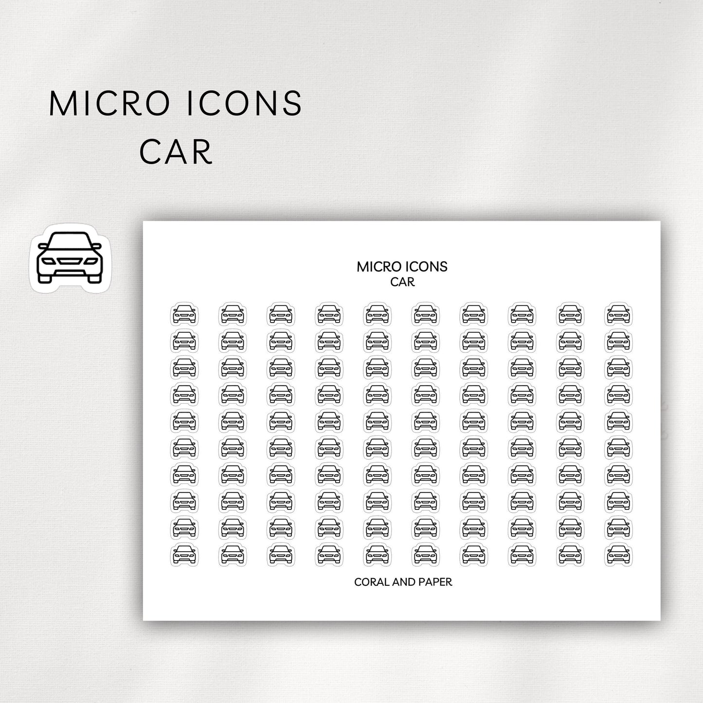 Car Micro Icons - Planner Stickers