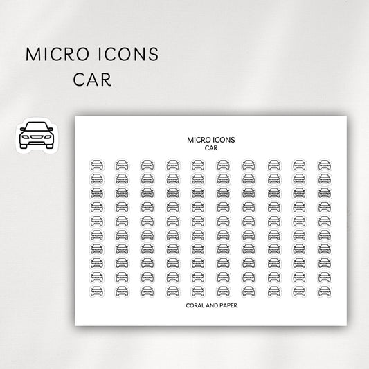 Car Micro Icons - Planner Stickers