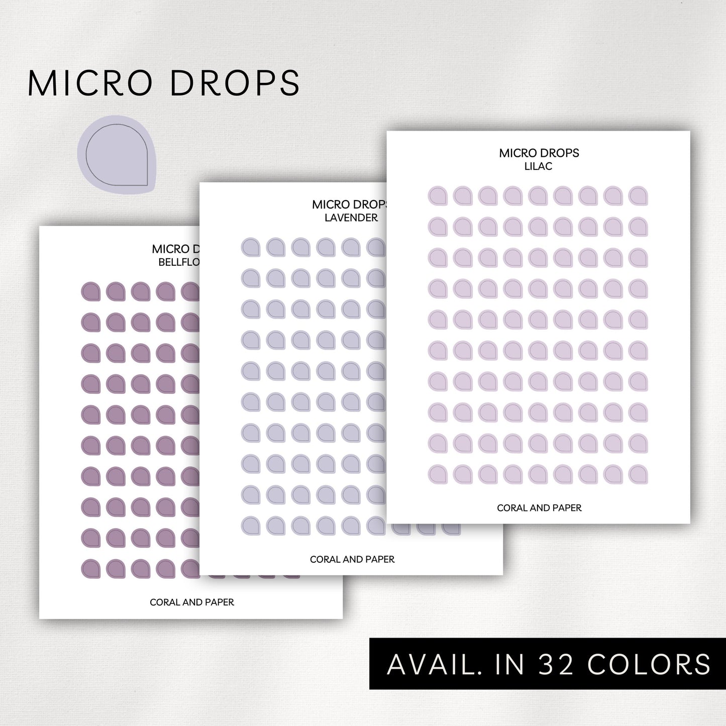 Micro Drops Stickers – Transparent Planner Drops (0.18”)