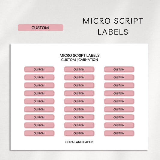Custom Micro Script Labels - Personalized Planner Stickers
