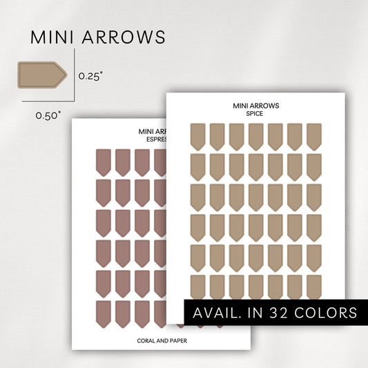 Mini Arrow Stickers – Transparent Planner Arrows (0.25” x 0.50")