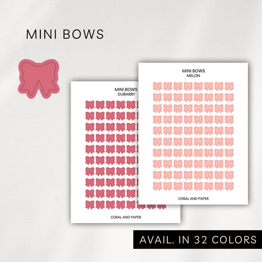 Mini Bow Stickers – Transparent Planner Bows