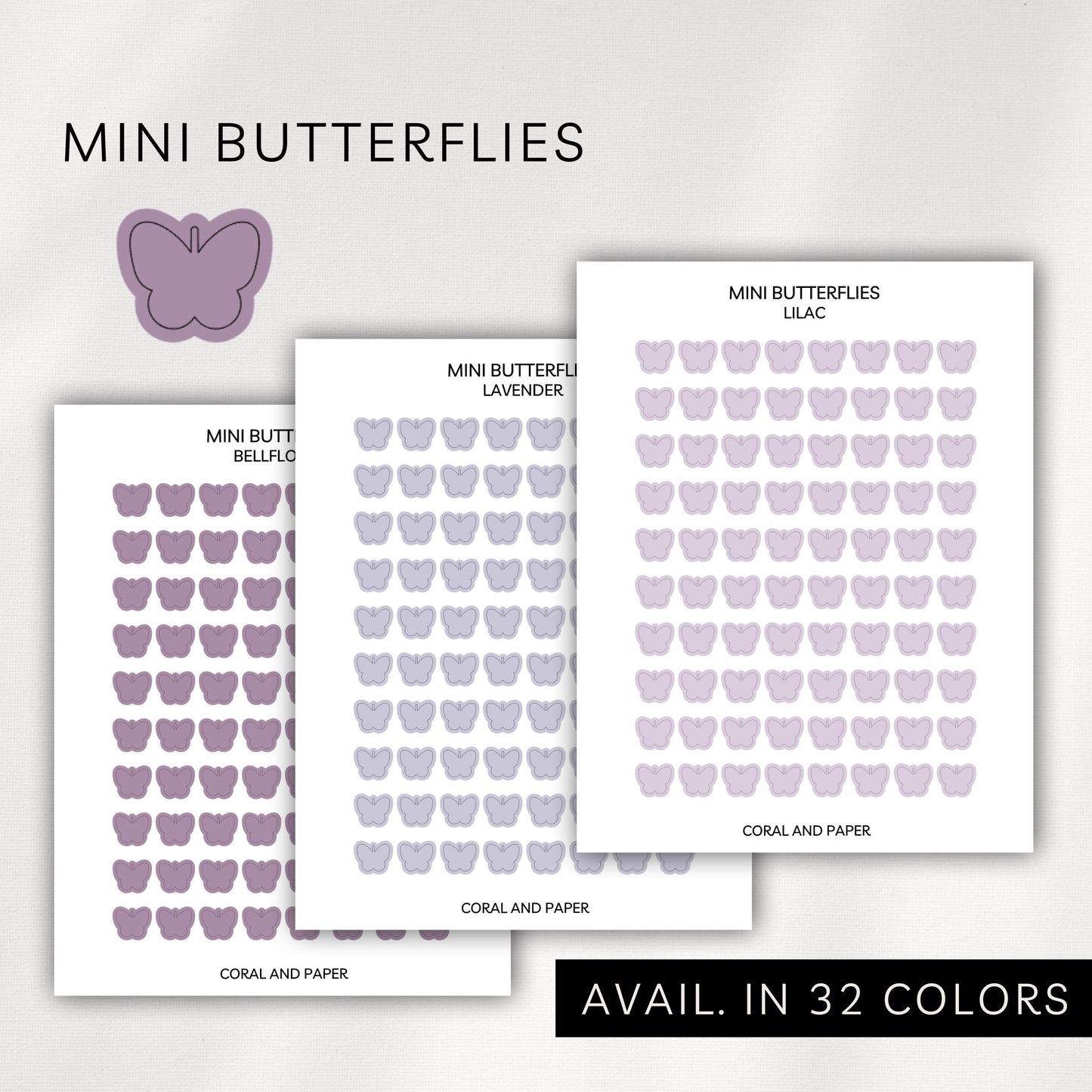 Mini Butterflies Stickers – Transparent Planner Butterflies